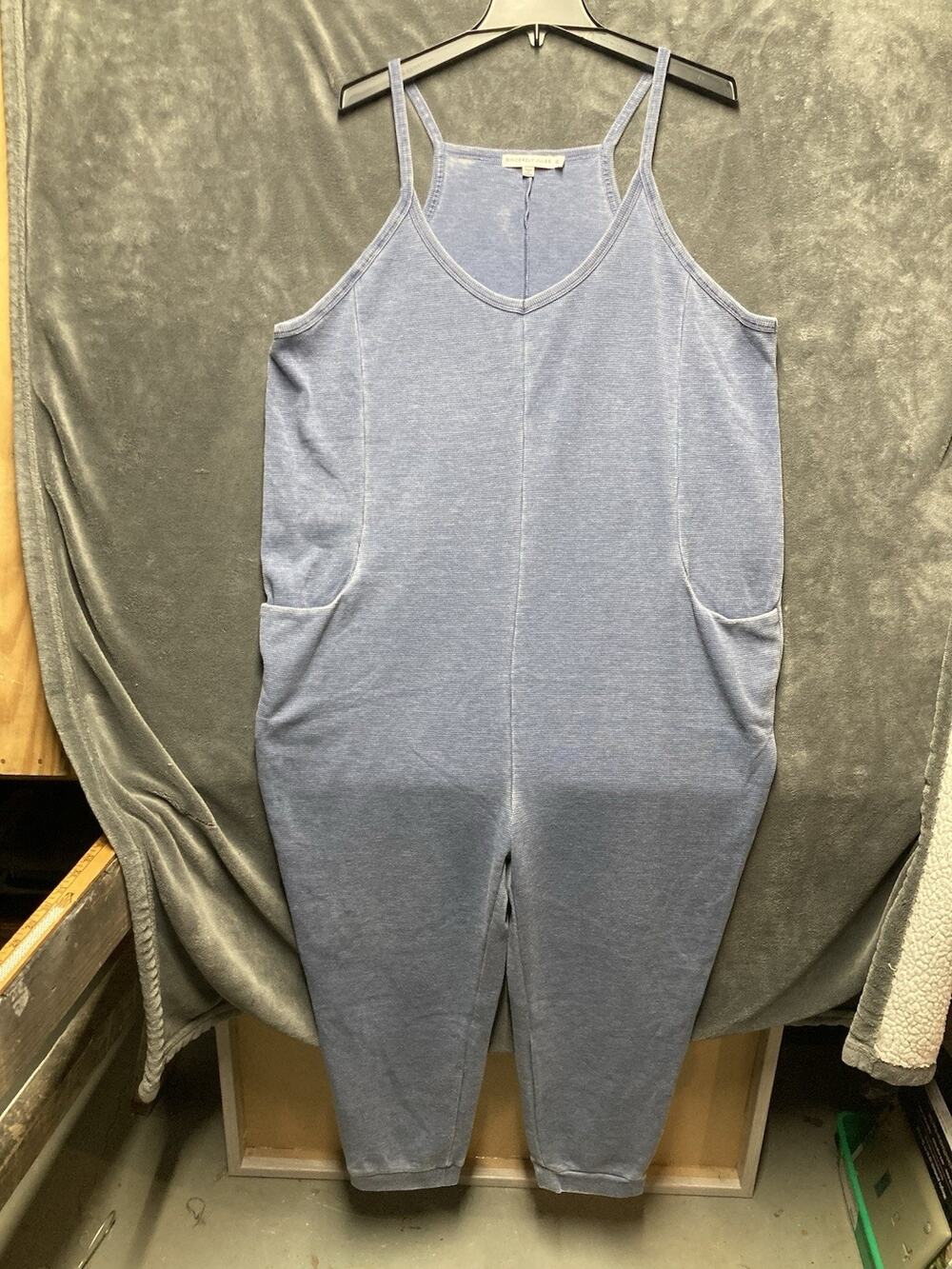 Sincerely Jules Blue Mineral Wash Harem Strappy Jumpsuit Lagenlook Slouchy XL
